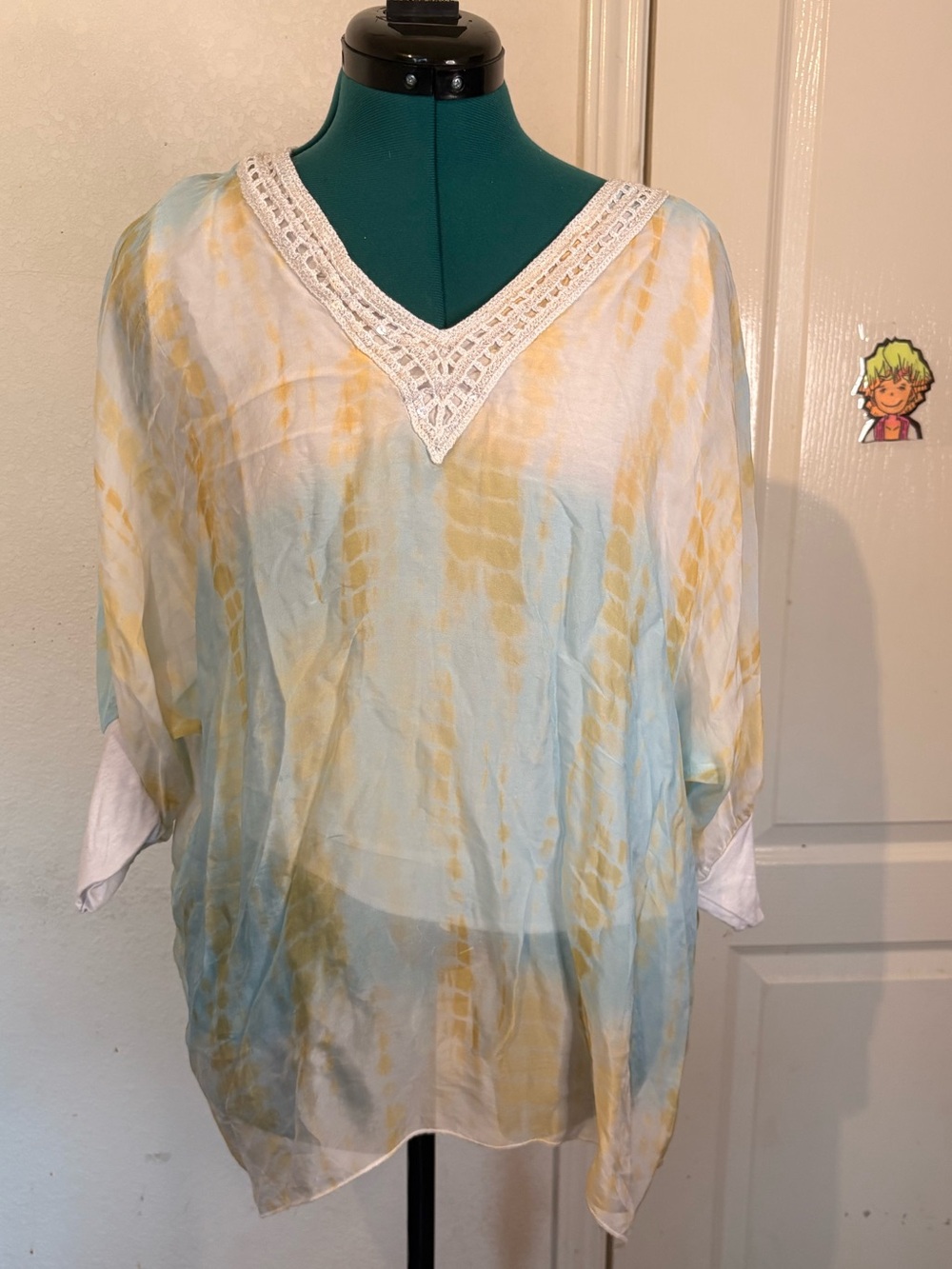 Belle France Tie-Dye Silk Blend Blouse